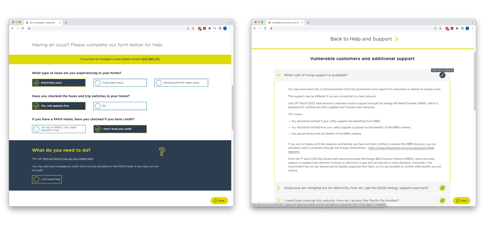 Mysycous com service updates