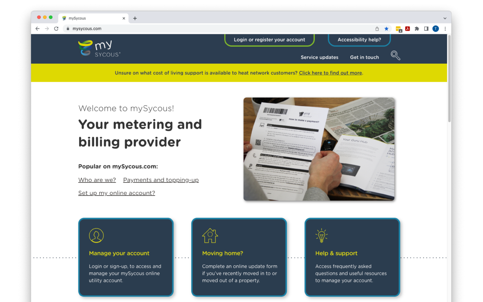 mySycous Homepage Update