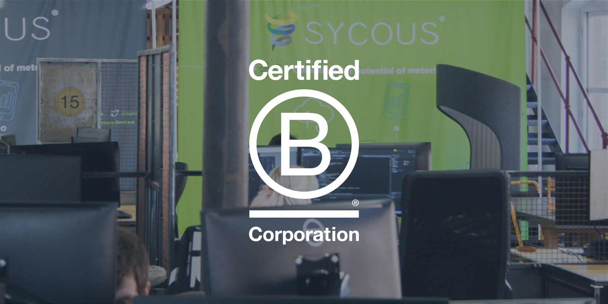Sycous B Corp logo on Sycous Office
