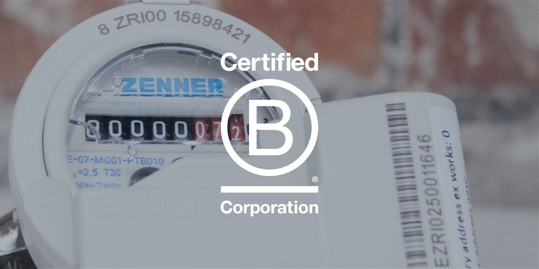 Sycous B Corp logo on Zenner ETKD/ETWD water meter
